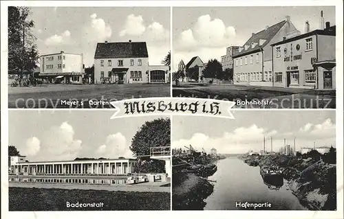 Misburg Anderten Meyers Garten Bahnhofstrasse Hafen Badeanstalt Kat. Hannover