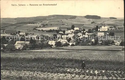 Hinterhermsdorf Panorama Kat. Sebnitz