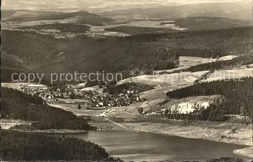 Sosa Erzgebirge Blick vom Auersberg mit Talsperre des Friedens Kat. Sosa