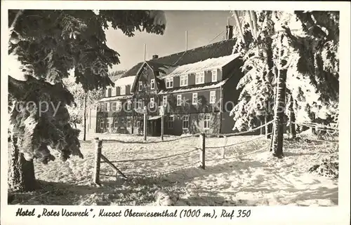 Oberwiesenthal Erzgebirge Hotel Rotes Vorwerk Kat. Oberwiesenthal