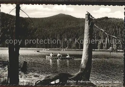 Grosser Arber Grosser Arbersee mit Arbergipfel Bootspartien Kat. Bayerisch Eisenstein