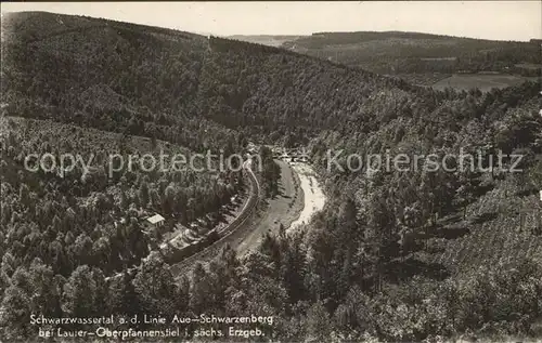 Lauter Schwarzenberg Erzgebirge Panorama Schwarzwassertal Kat. Lauter Sachsen