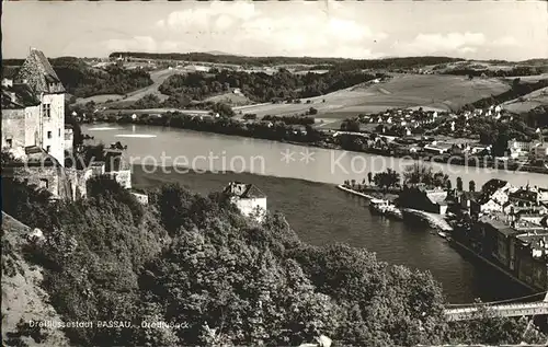 Passau Zusammenfluss von Donau und Inn Kat. Passau