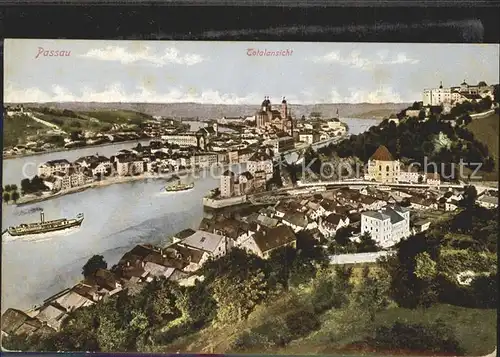 Passau Zusammenfluss von Ilz Donau und Inn Kat. Passau