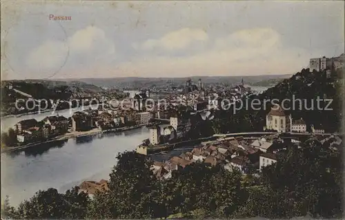 Passau Zusammenfluss von Ilz Donau und Inn Kat. Passau