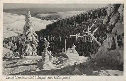 Oberwiesenthal Erzgebirge Blick vom Zechengrund Kat. Oberwiesenthal