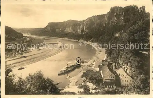 Rathen Saechsische Schweiz Hote Erbgericht mit Elbe Kat. Rathen Sachsen