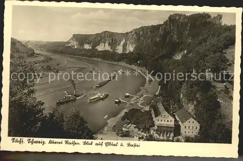 Rathen Saechsische Schweiz mit Bastei Elbtal Kat. Rathen Sachsen