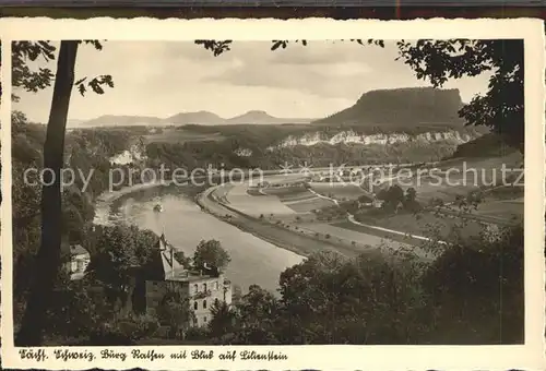 Rathen Saechsische Schweiz mit Lilienstein Kat. Rathen Sachsen