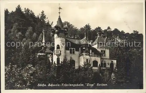 Rathen Saechsische Schweiz Erholungsheim Zion Kat. Rathen Sachsen