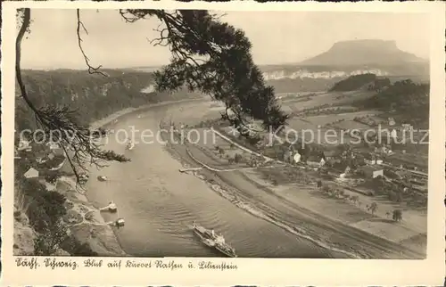 Rathen Saechsische Schweiz mit Lilienstein Elbe Kat. Rathen Sachsen