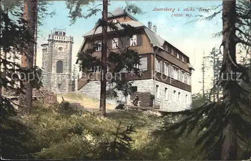 Auersberg Wildenthal Unterkunftshaus und Aussichtsturm Kat. Eibenstock