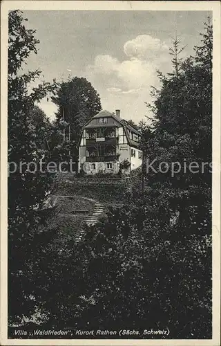 Rathen Saechsische Schweiz Villa Waldfrieden Kat. Rathen Sachsen