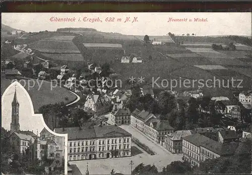 Eibenstock Neumarkt und Winkel Kirche Kat. Eibenstock