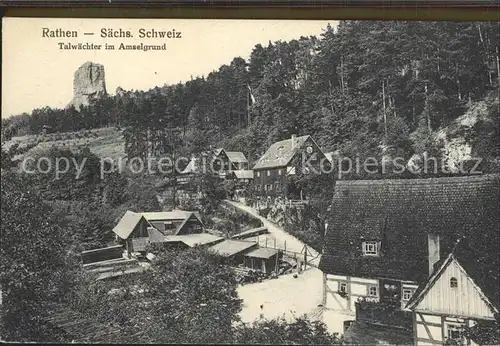 Rathen Saechsische Schweiz Talwaechter im Amselgrund Kat. Rathen Sachsen