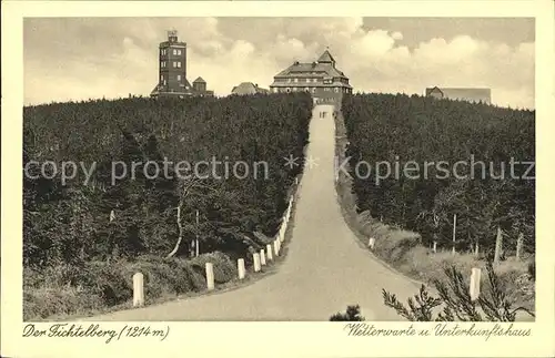 Oberwiesenthal Erzgebirge Wetterwarte Unterkunftshaus auf dem Fichtelberg Kat. Oberwiesenthal