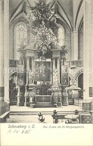 Schneeberg Erzgebirge Inneres der St Wolfgangskirche Kat. Schneeberg