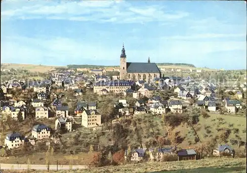 Schneeberg Erzgebirge Stadtblick mit Kirche Kat. Schneeberg