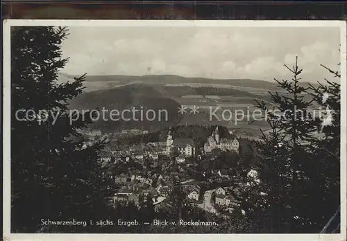 Schwarzenberg Erzgebirge Blick vom Rockelmann Kat. Schwarzenberg