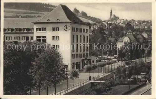 Oberschlema Erzgebirge Kurhotel und St Wolfgangkirche in Schneeberg Kat. Bad Schlema