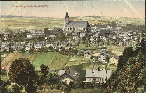 Schneeberg Erzgebirge Panorama Kirche Kat. Schneeberg