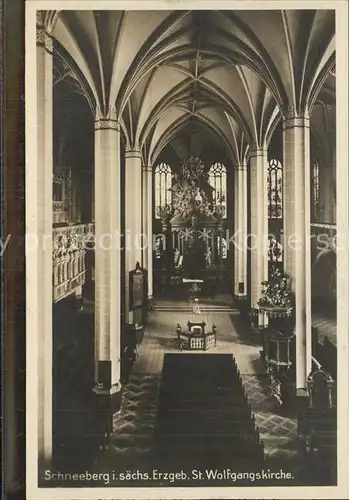 Schneeberg Erzgebirge Inneres der St Wolfgangskirche Bromsilber Kat. Schneeberg