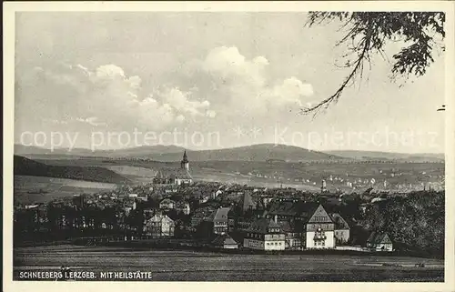 Schneeberg Erzgebirge Gesamtansicht mit Heilstaette Kat. Schneeberg