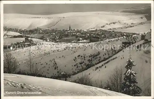 Oberwiesenthal Erzgebirge Panorama Kurort Wintersportplatz Skipiste Kat. Oberwiesenthal