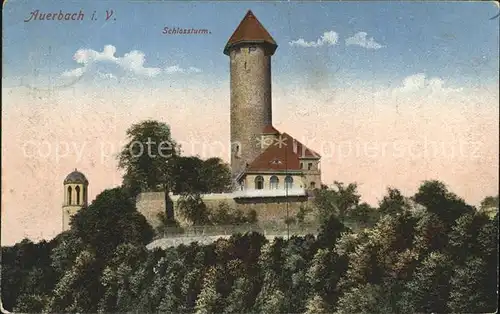 Auerbach Vogtland Schlossturm Kat. Auerbach