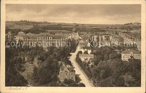 Auerbach Vogtland Panorama Blick vom Schlossturm Kupfertiefdruck Kat. Auerbach