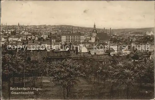 Reichenbach Vogtland Gesamtansicht Trinks Postkarte Kat. Reichenbach