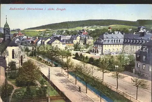 Oberschlema Erzgebirge Teilansicht Kirche Kurhotel Radiumbad Kat. Bad Schlema