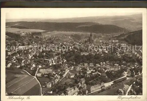 Schneeberg Erzgebirge Fliegeraufnahme Kat. Schneeberg