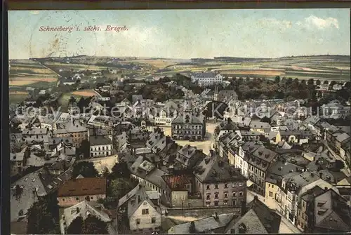 Schneeberg Erzgebirge Blick ueber die Stadt Kat. Schneeberg