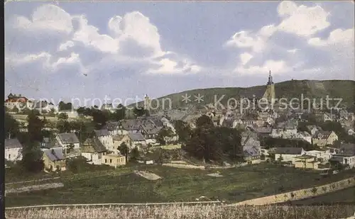 Schneeberg Erzgebirge Ortsansicht mit Kirche Kat. Schneeberg