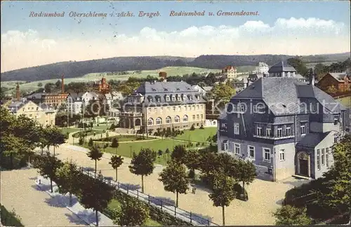 Oberschlema Erzgebirge Radiumbad Gemeindeamt Kat. Bad Schlema