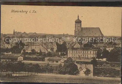 Marienberg Erzgebirge Teilansicht Kirche Kat. Marienberg