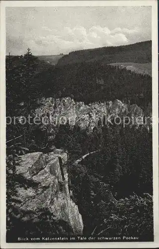 Pockau Blick vom Katzenstein ins Tal der schwarzen Pockau Kat. Pockau Floehatal