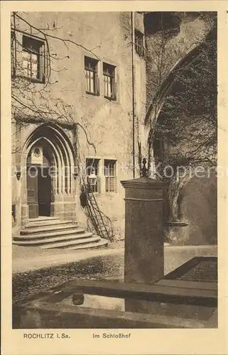 Rochlitz Sachsen Schlosshof Brunnen Kat. Rochlitz