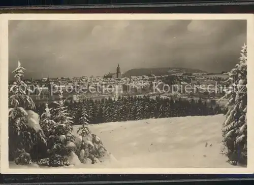 Annaberg Buchholz Erzgebirge Winterpanorama Kat. Annaberg