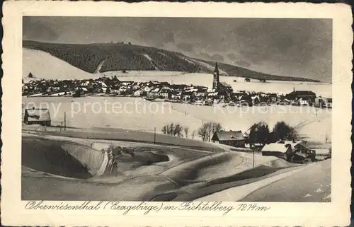 Oberwiesenthal Erzgebirge Winterpanorama mit Fichtelberg Kat. Oberwiesenthal