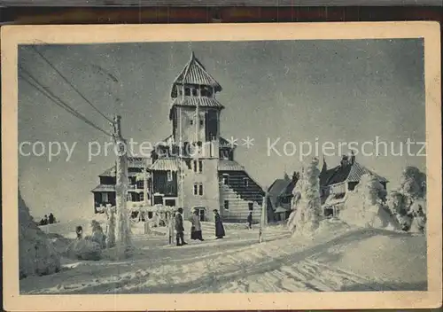 Oberwiesenthal Erzgebirge Fichtelberg Unterkunftshaus Winterimpressionen Kat. Oberwiesenthal