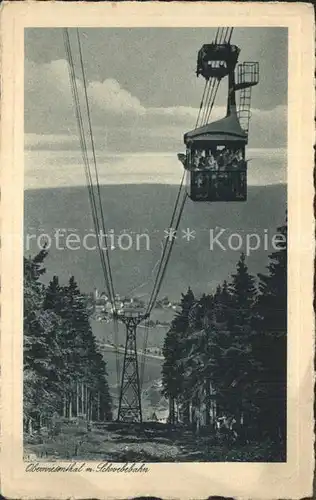 Oberwiesenthal Erzgebirge Schwebebahn zum Fichtelberg Kupfertiefdruck Kat. Oberwiesenthal