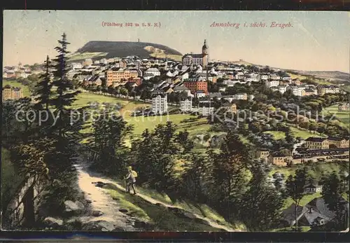 Annaberg Buchholz Erzgebirge mit Poehlberg Kat. Annaberg