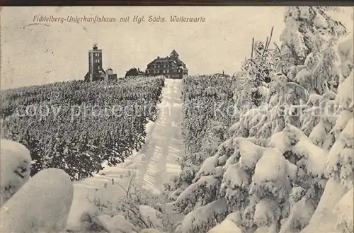 Fichtelberg Oberwiesenthal Unterkunftshaus mit Kgl Wetterwarte Kat. Oberwiesenthal