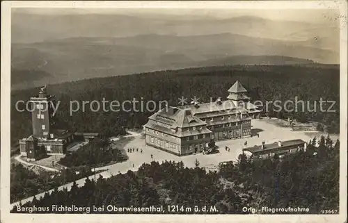 Fichtelberg Oberwiesenthal Berghaus Fichtelberg Fliegeraufnahme Kat. Oberwiesenthal