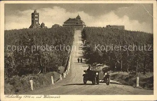 Fichtelberg Oberwiesenthal mit Unterkunftshaus und Wetterwarte Kat. Oberwiesenthal