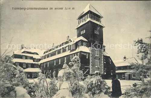 Fichtelberg Oberwiesenthal Unterkunftshaus im Winter Kat. Oberwiesenthal