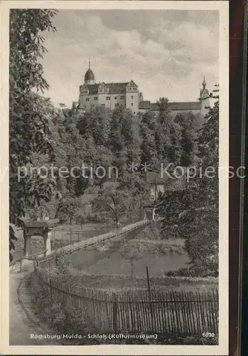 Rochsburg Schloss mit Haengebruecke Kat. Lunzenau