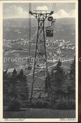 Oberwiesenthal Erzgebirge Panorama mit Fichtelberg Schwebebahn Kat. Oberwiesenthal